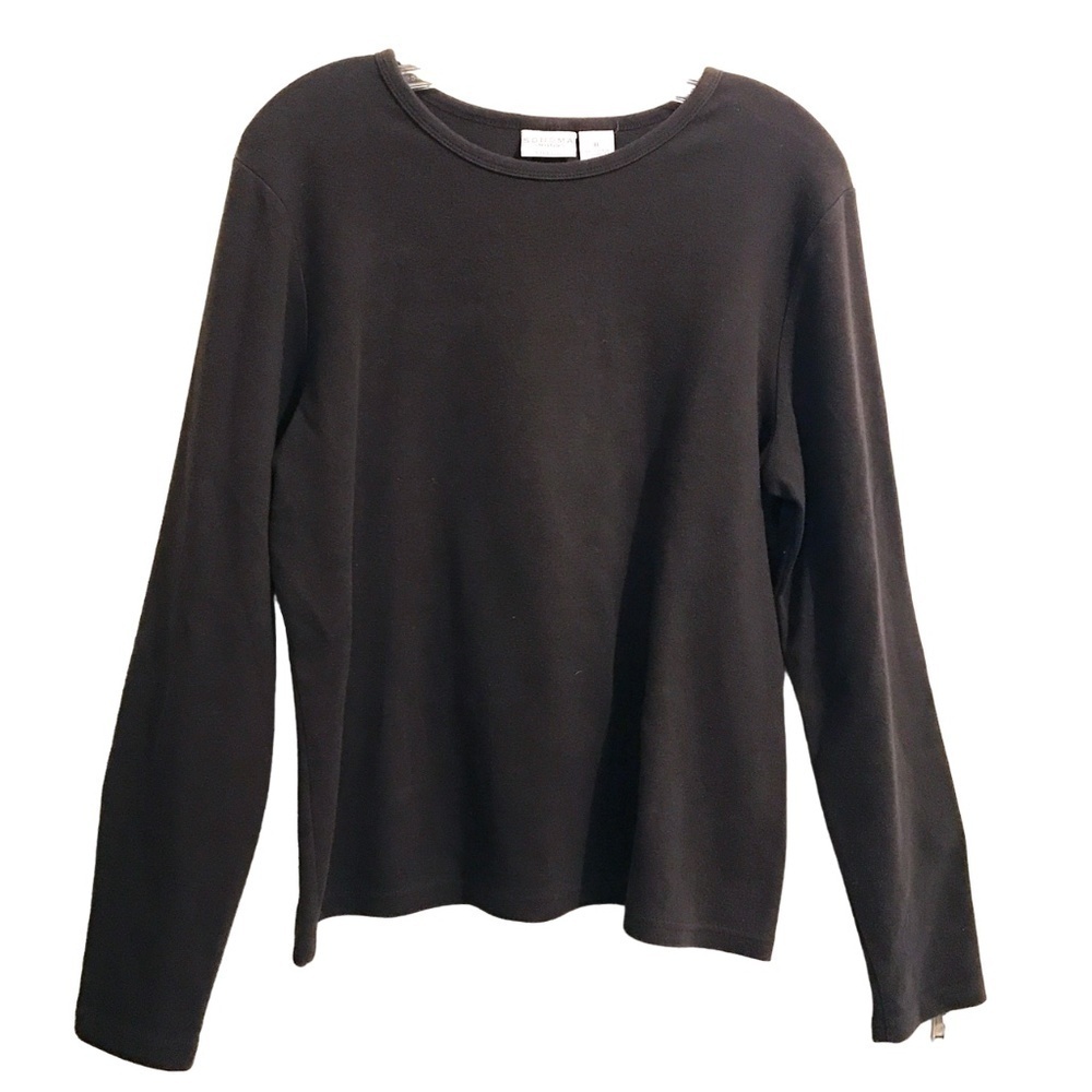 Sonoma Lifestyle Long Sleeve Crewneck Cotton Tee Shirt